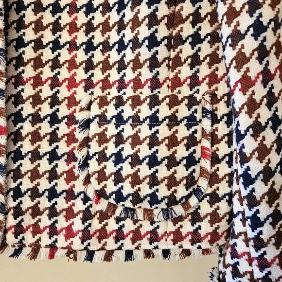 Brooks Brothers Red Fleece Tweed Houndstooth Wool Blended Women's Jacket Size 12 - Picture 10 of 14